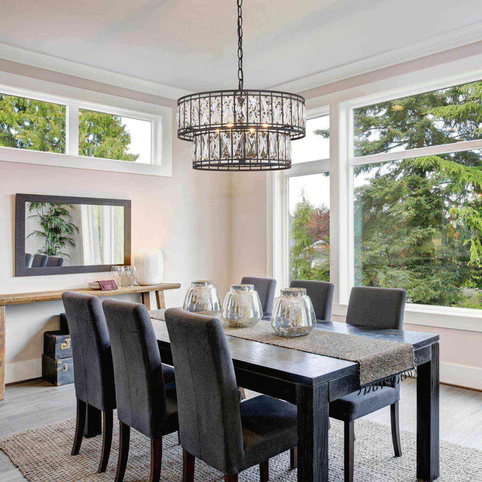 Chispa 4-Light Black Chandelier