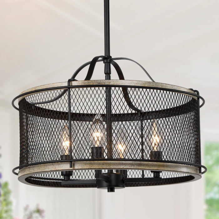 Ophrys 4-Light Black Chandelier