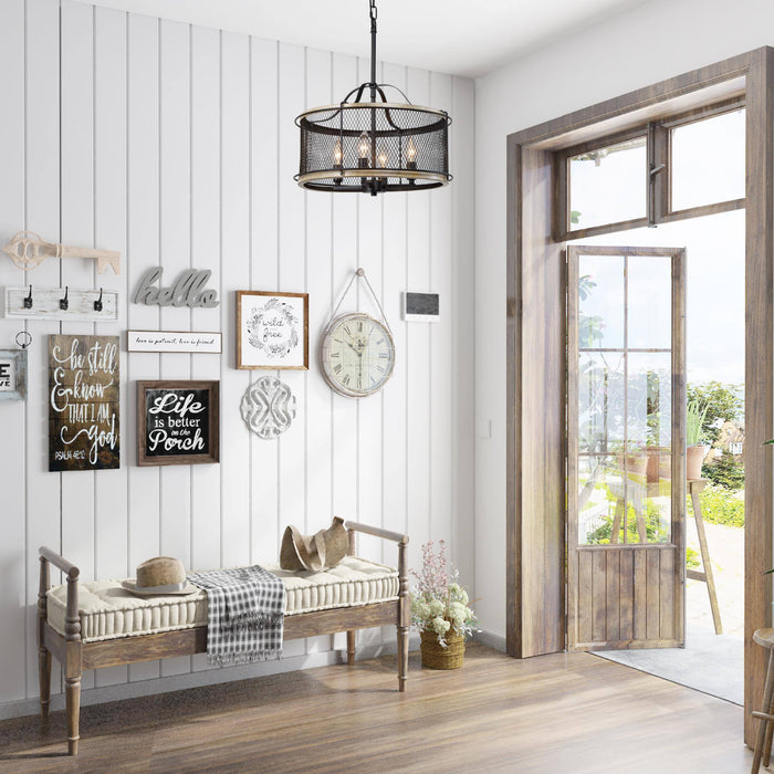 Ophrys 4-Light Black Chandelier