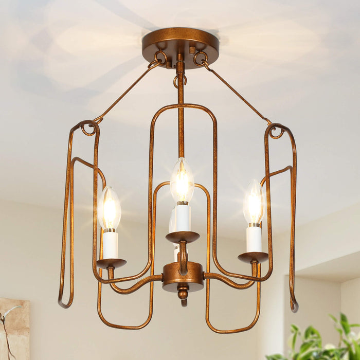Penmor 4-Light Gold Semi-Flush Mount Lights