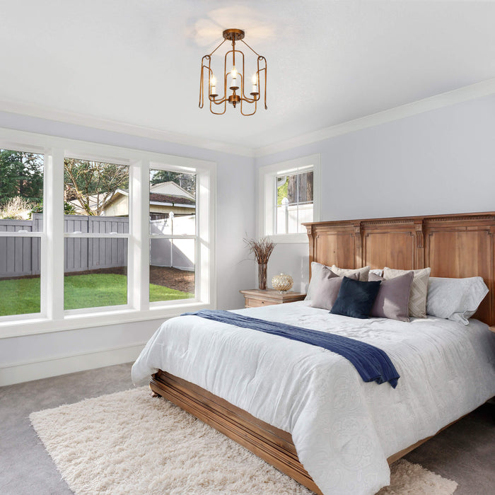 Penmor 4-Light Gold Semi-Flush Mount Lights