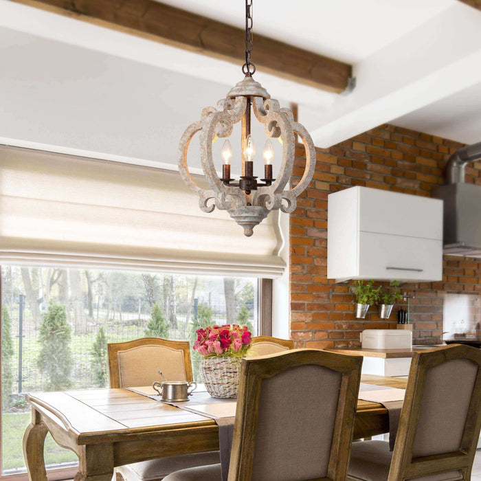 Euexia 3-Light Wood Chandelier