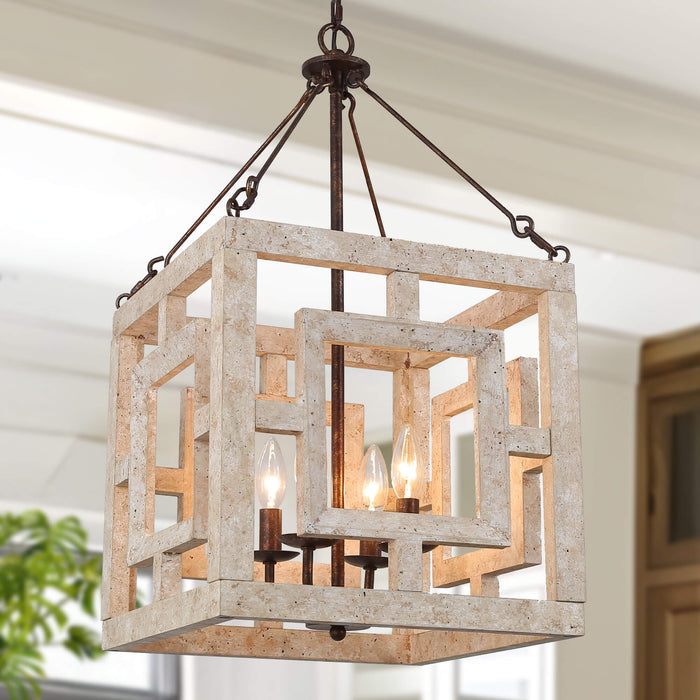 Ferdino 4-Light Wood Chandelier