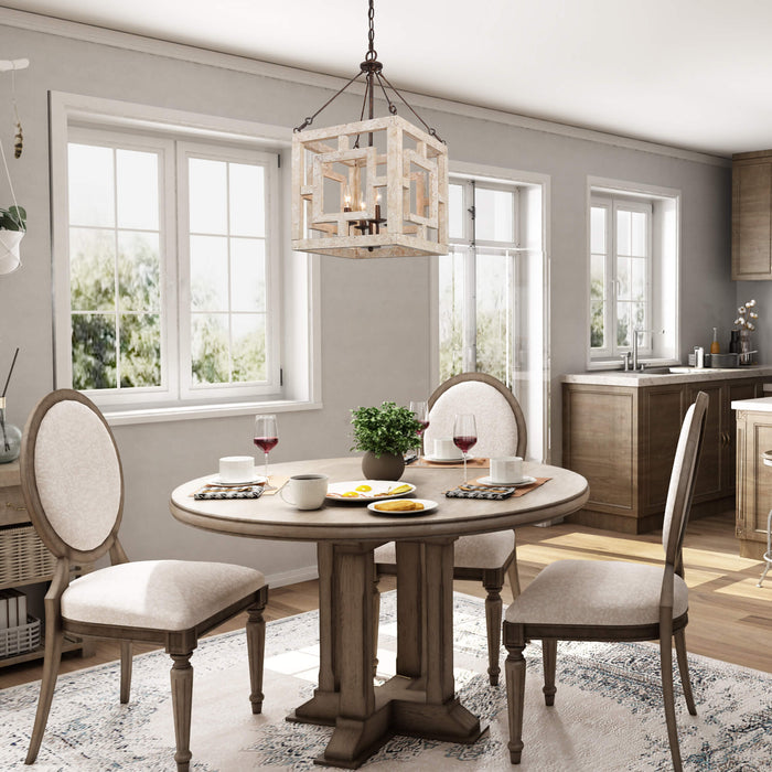 Ferdino 4-Light Wood Chandelier