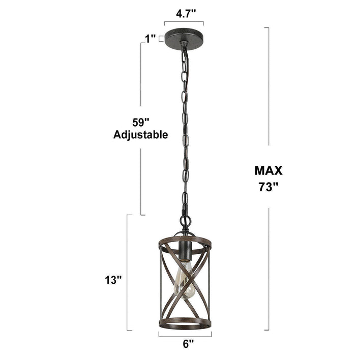 Amalth 1-Light Wood Pendant Light