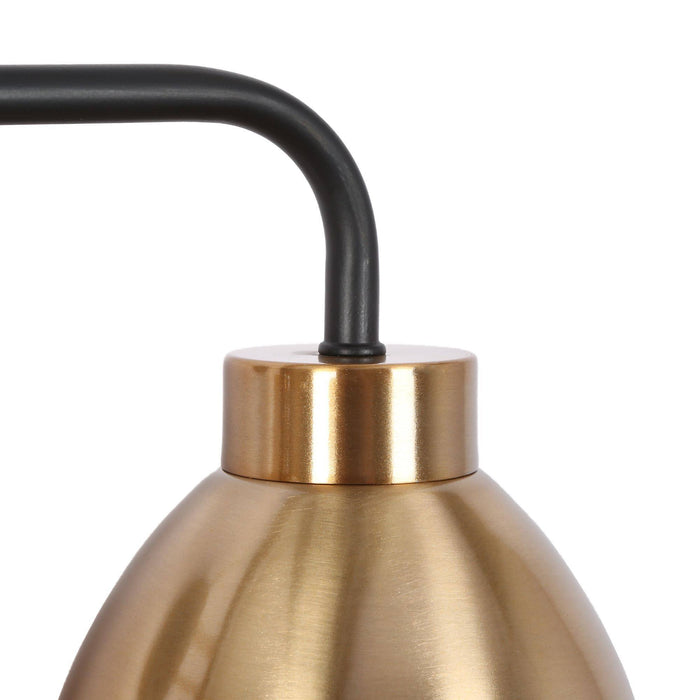 Caesar 3-Light Black and Brass Bathroom Vanity Light