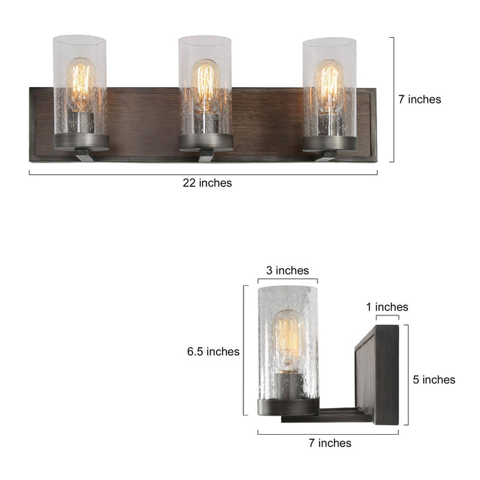 Oakliss 3-Light Wood Bathroom Vanity Light