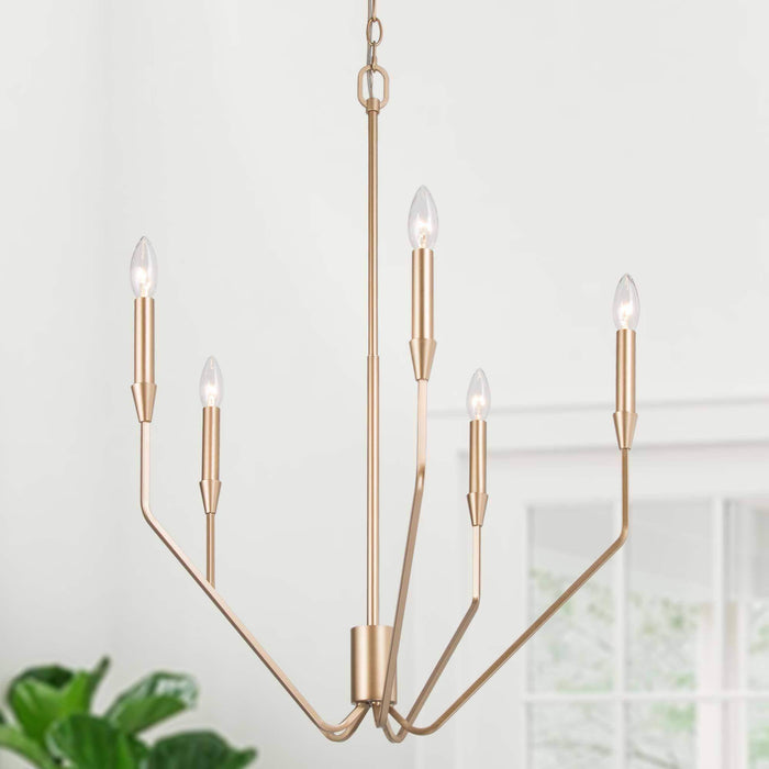 Eukolon 5-Light Gold Chandelier