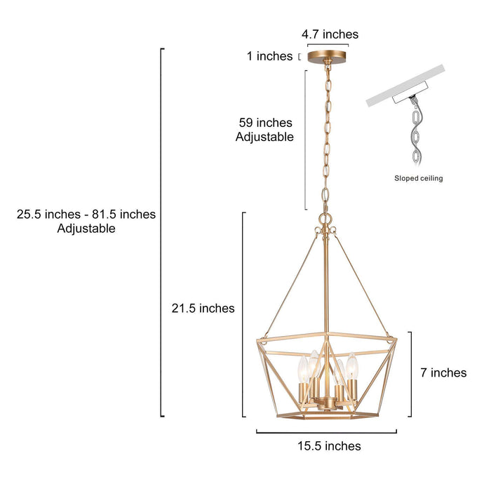 Janice 4-Light Gold Chandeliers