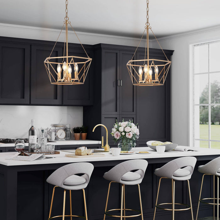 Janice 4-Light Gold Chandeliers