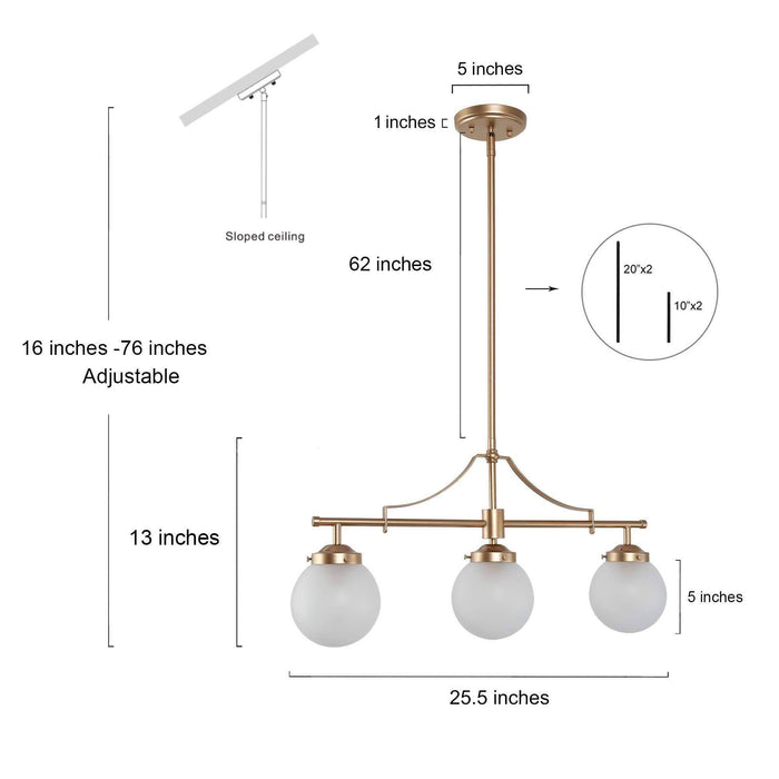 Lacorin 3-Light Gold Island Light