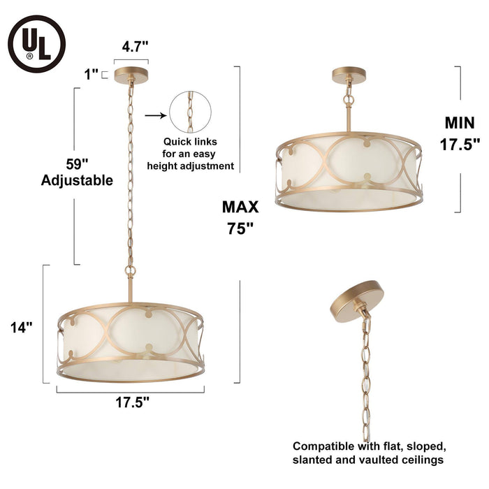 Cumrel 3-Light Gold Chandelier