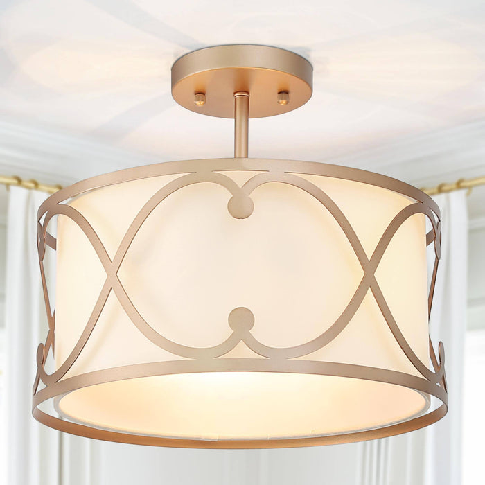 Cumrel 3-Light Gold Semi-Flush Mounts