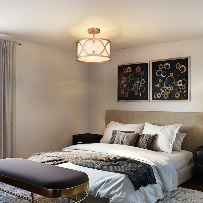 Cumrel 3-Light Gold Semi-Flush Mount Light