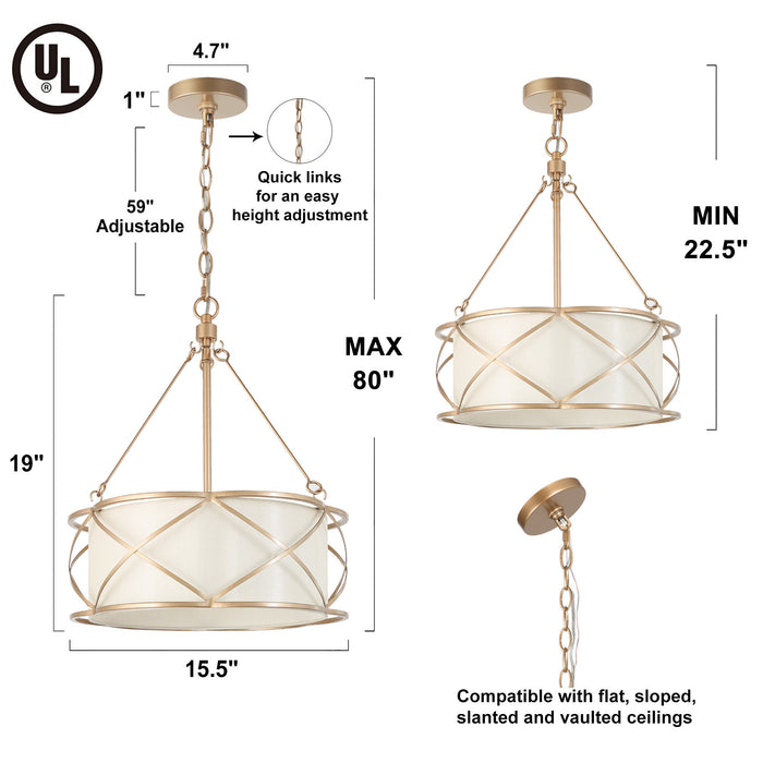 Nirelle 3-Light Gold Chandeliers