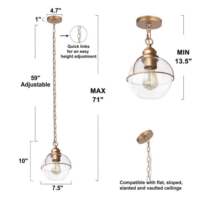 Camlor 1-Light Gold Pendant Lights