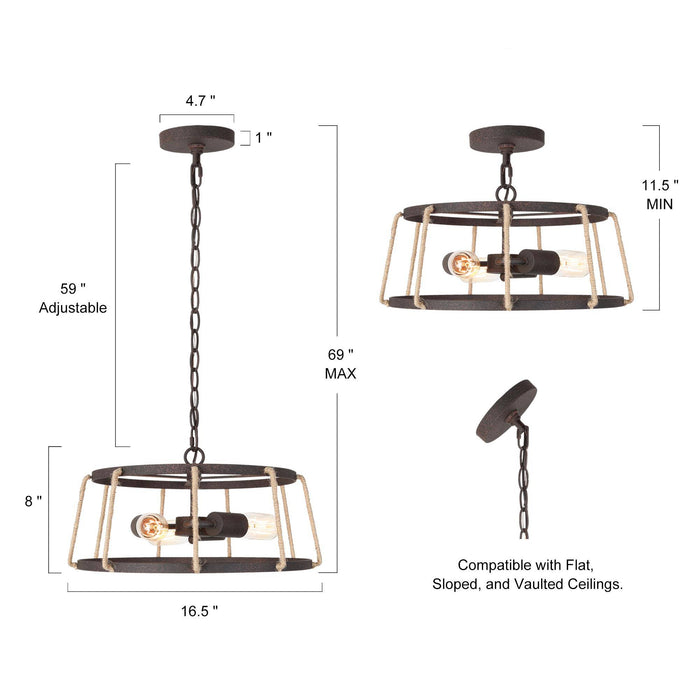 Saibey 3-Light Wood Chandelier