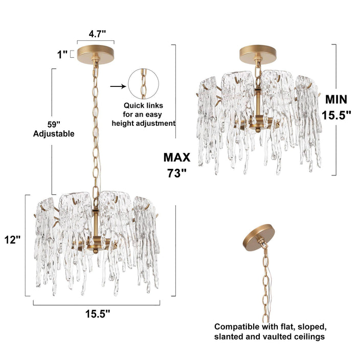 Shodell 3-Light Gold Chandeliers