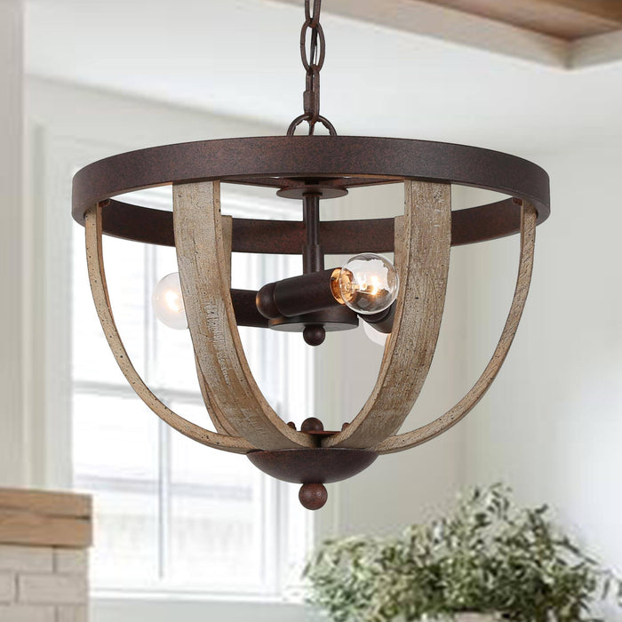 Kcarys 3-Light Wood Chandelier