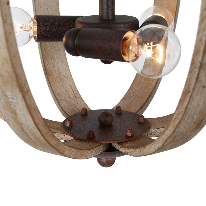 Kcarys 3-Light Wood Chandelier
