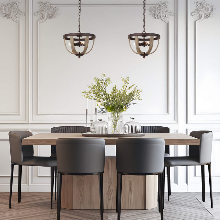 Kcarys 3-Light Wood Chandelier