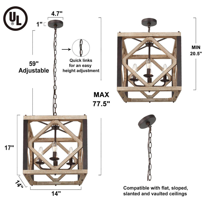 Eldrion 4-Light Wood Chandelier