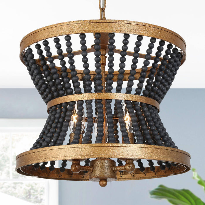 Cassire 3-Light Black Chandelier