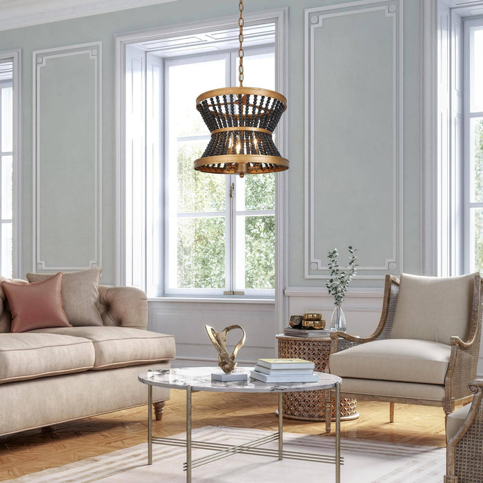 Cassire 3-Light Black Chandelier