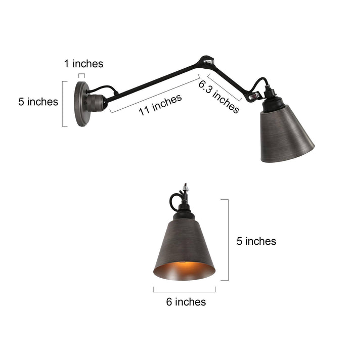 Celene 1-Light Black Swing Arm Lights Set of 2