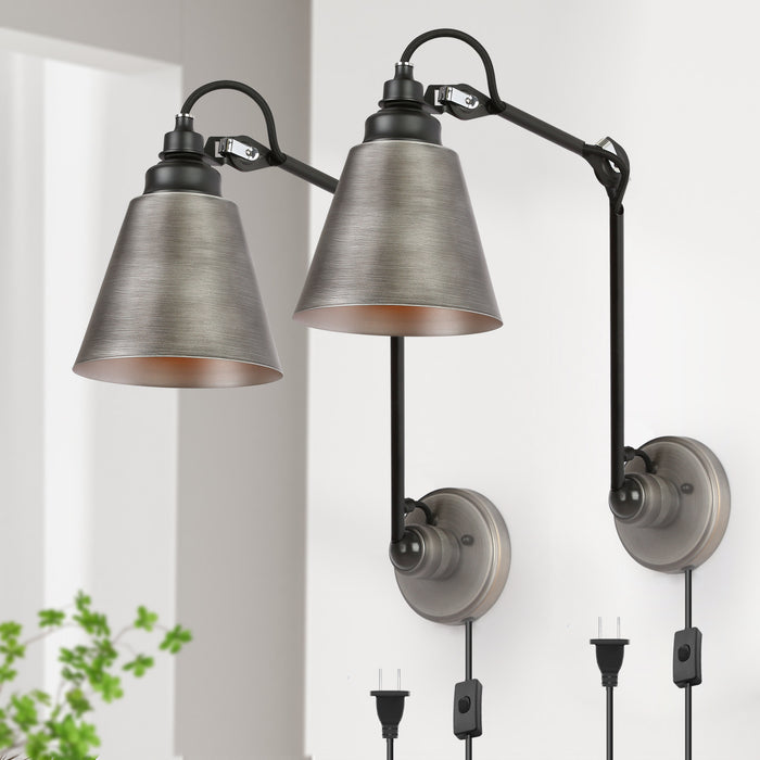 Celene 1-Light Black Swing Arm Lights Set of 2