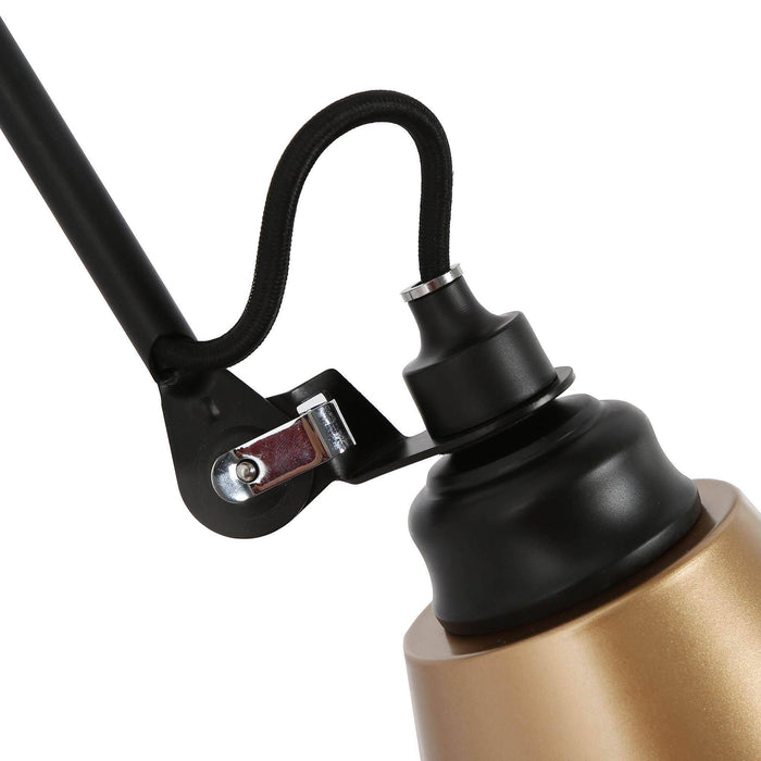 Celene 1-Light Black and Gold Swing Arm Lights Set of 2