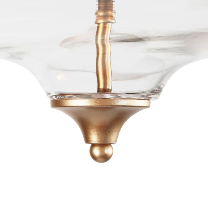 Loravine 3-Light Gold Bowl Semi-Flush Mounts