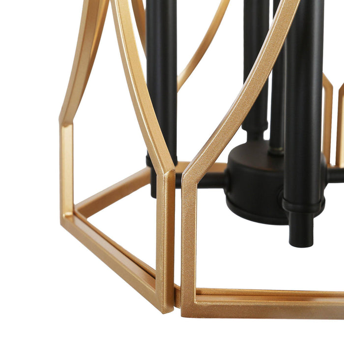 Kumay 4-Light Black and Gold Chandelier