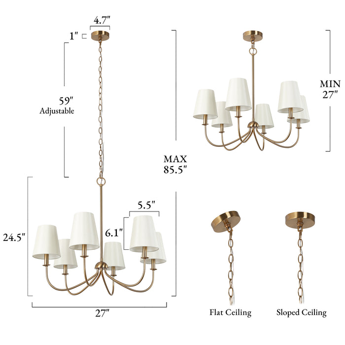 Orilin 6-Light Modern Gold Chandelier