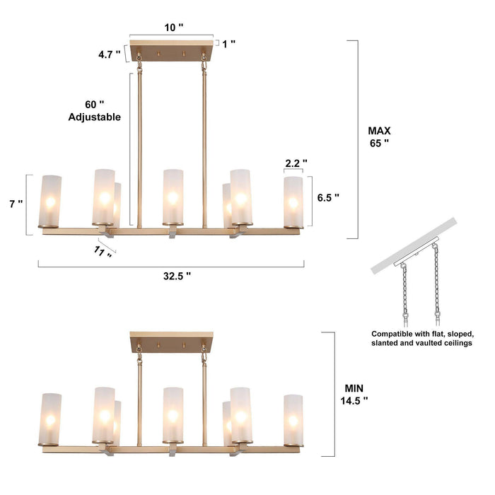 Begia 8-Light Gold Island Light