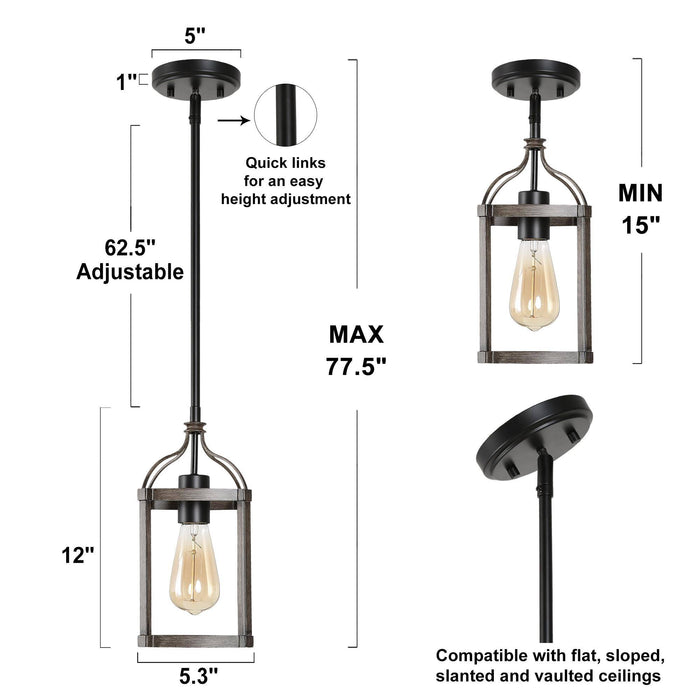 Sereris 1-Light Wood Pendant Lights
