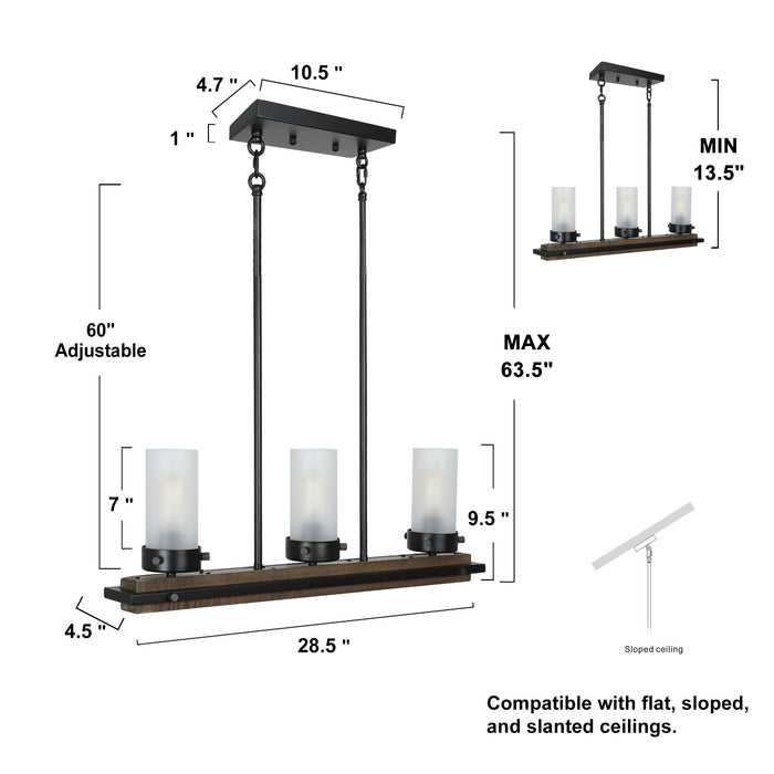 Disora 3-Light Wood Island Light