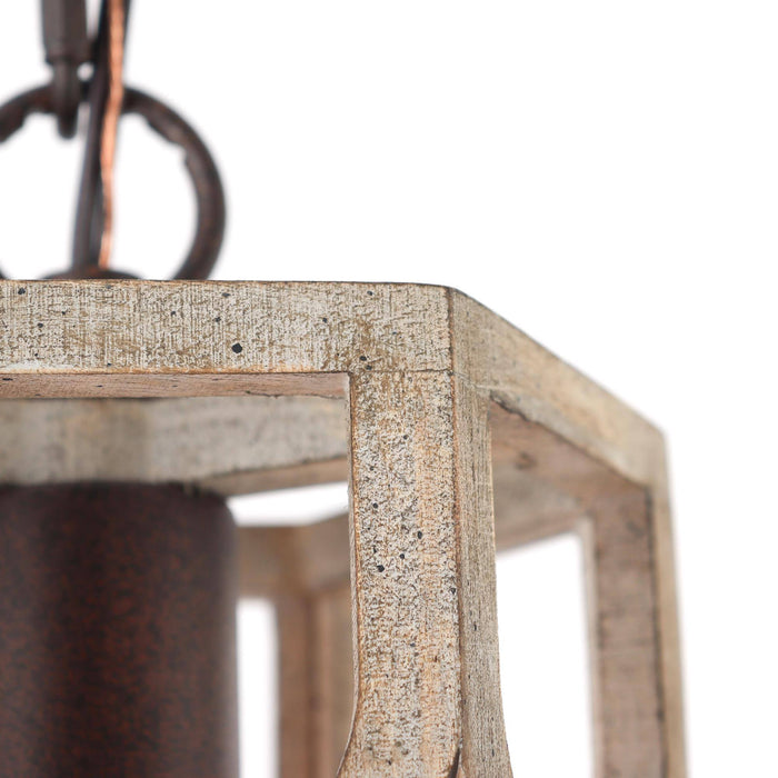 Hiporin 1-Light Wood Cylinder Pendant Light