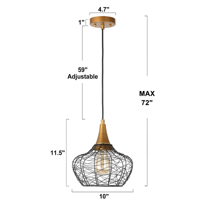 Kendya 1-Light Gold Pendant Light