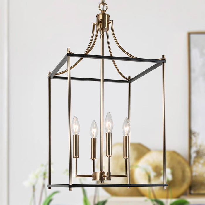 Calytra 4-Light Black and Gold Chandelier