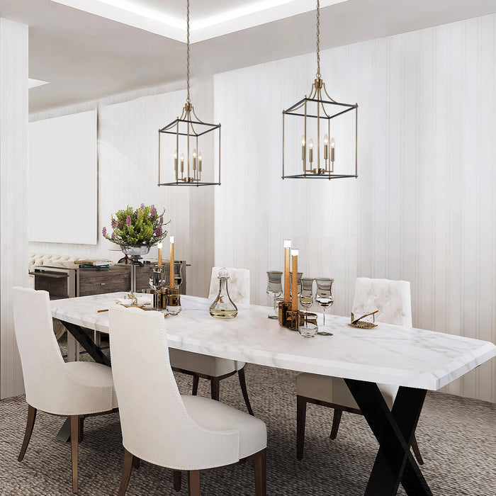 Calytra 4-Light Black and Gold Chandelier