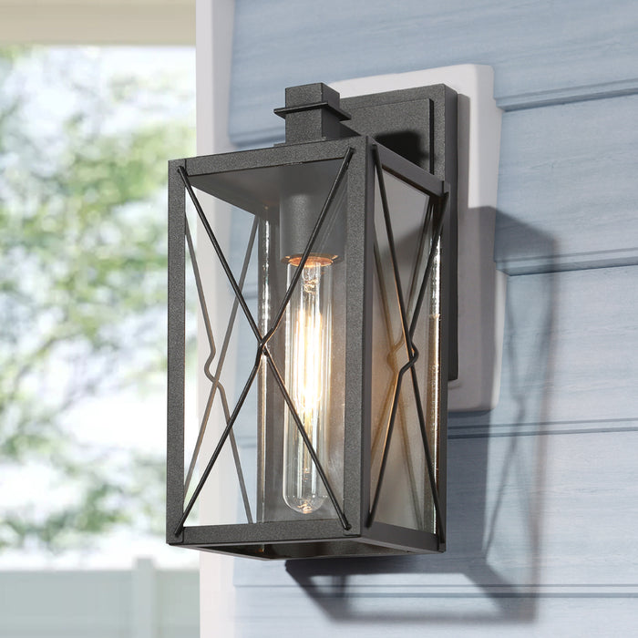 Atvorid 1-Light Black Outdoor Wall Light