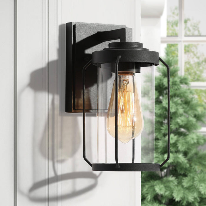 Bovenel 1-Light Black Outdoor Wall Light