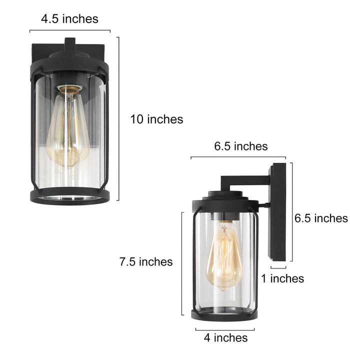 Bovenel 1-Light Black Outdoor Wall Light