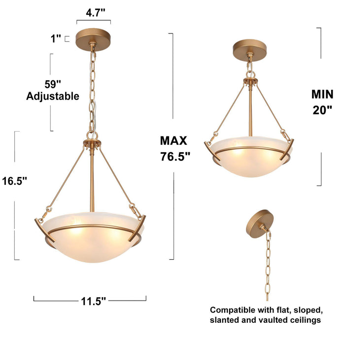 Dibrel 3-Light Gold Chandelier