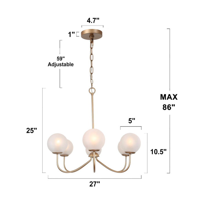 Orilin 6-Light Gold Chandelier