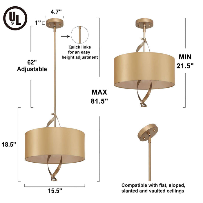 Bucelle 3-Light Gold Chandelier
