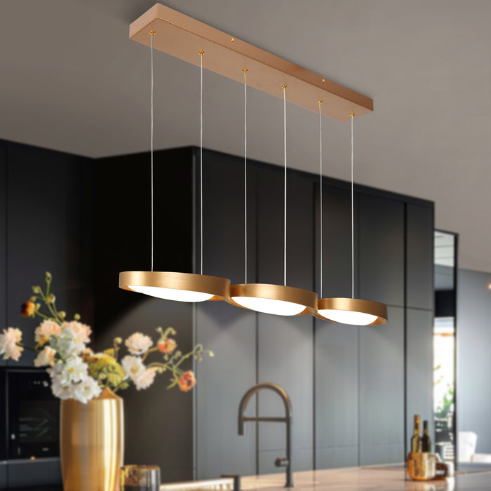 Tabrel 3-Light LED Gold Island Light