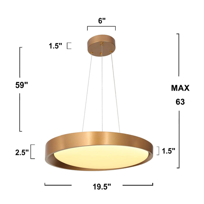 Tabrel 1-Light LED Gold Chandelier