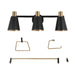Lafontaine 3-Light Black and Brass Vanity Light
